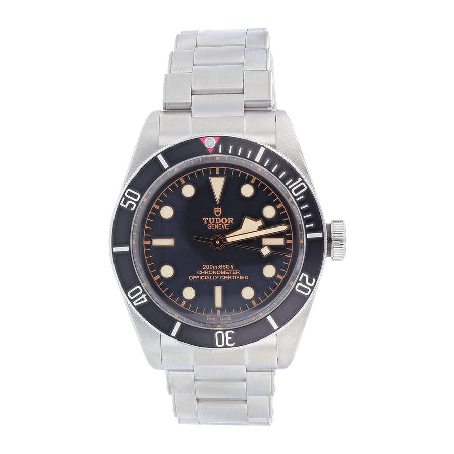 41mm Tudor Black Bay Watch with Black Dial in Stainless Steel, Bracelet