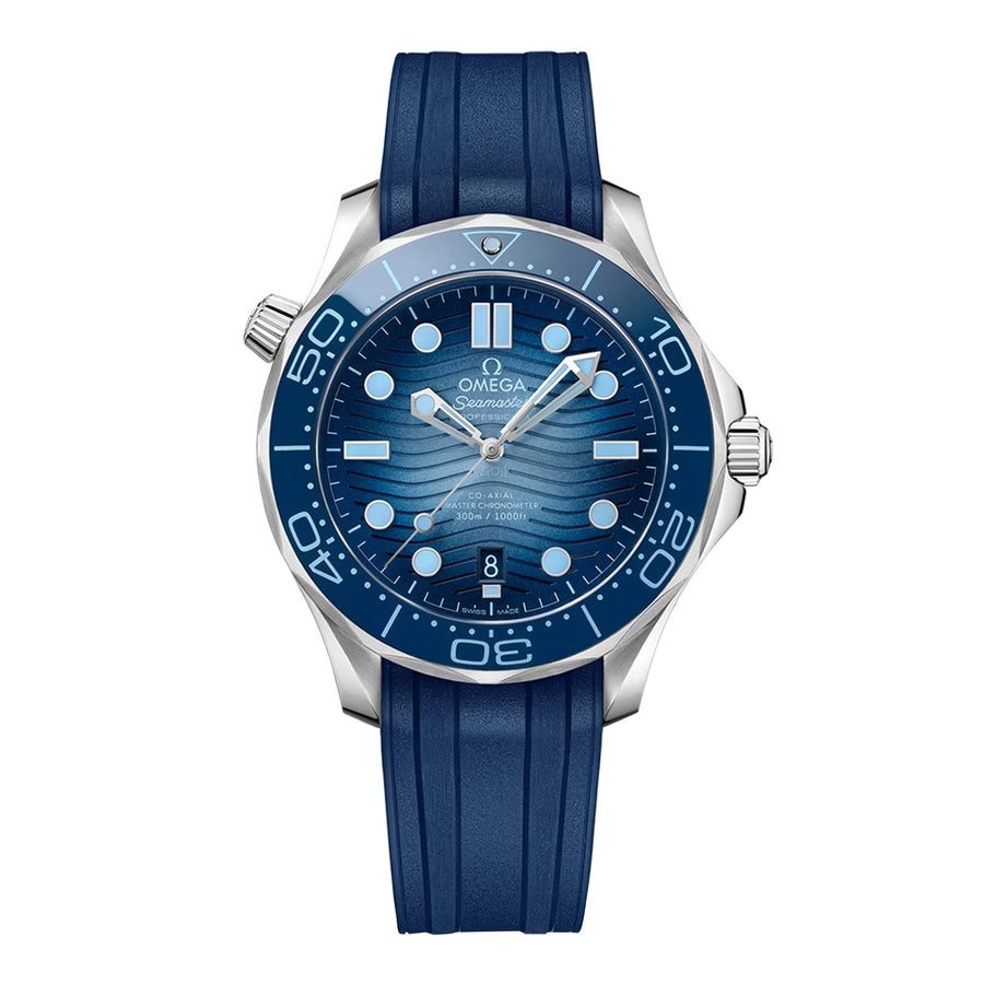 42mm Seamaster Diver 300M Watch with Blue Ice Dial in Stainless Steel, Strap