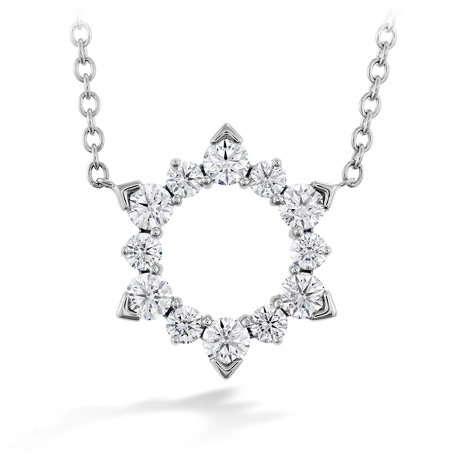 Aerial Eclipse 0.45-0.55Ct Diamond Necklace in 18K White Gold, 18"
