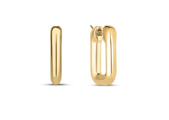 Small Sqaure Earrings in 18k Yellow Gold