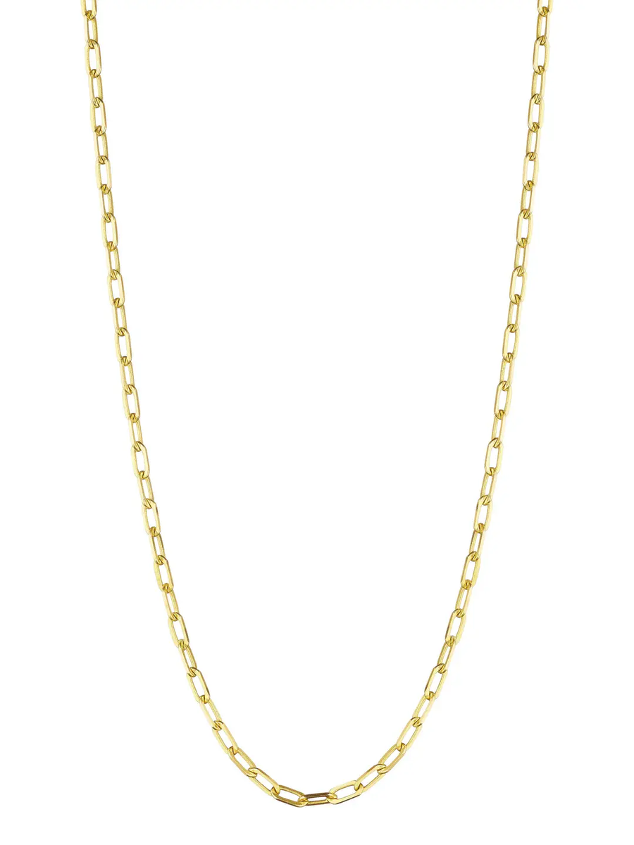 2.2mm Flat Link Chain in 18K Yellow Gold, 16"