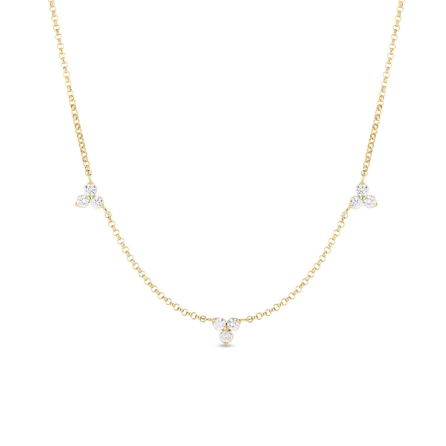 Love by the Yard Diamond 3-Station Necklace in 18K Yellow Gold