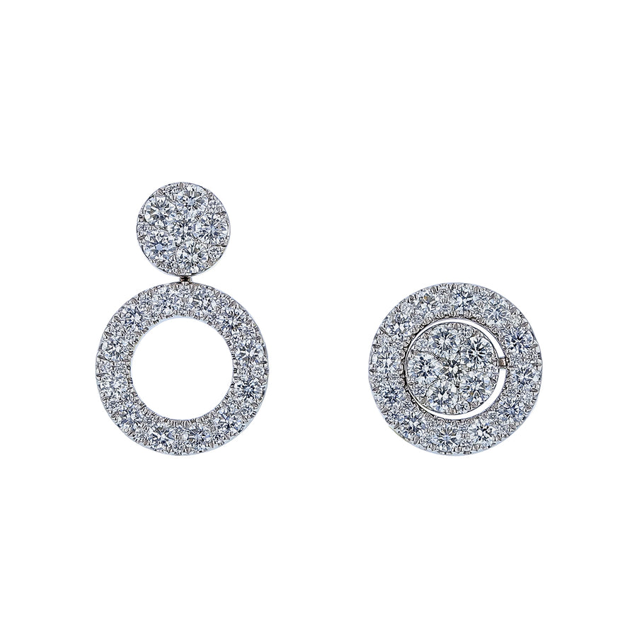 1.54ct Diamond Stud and Jacket Earrings in 14K White Gold