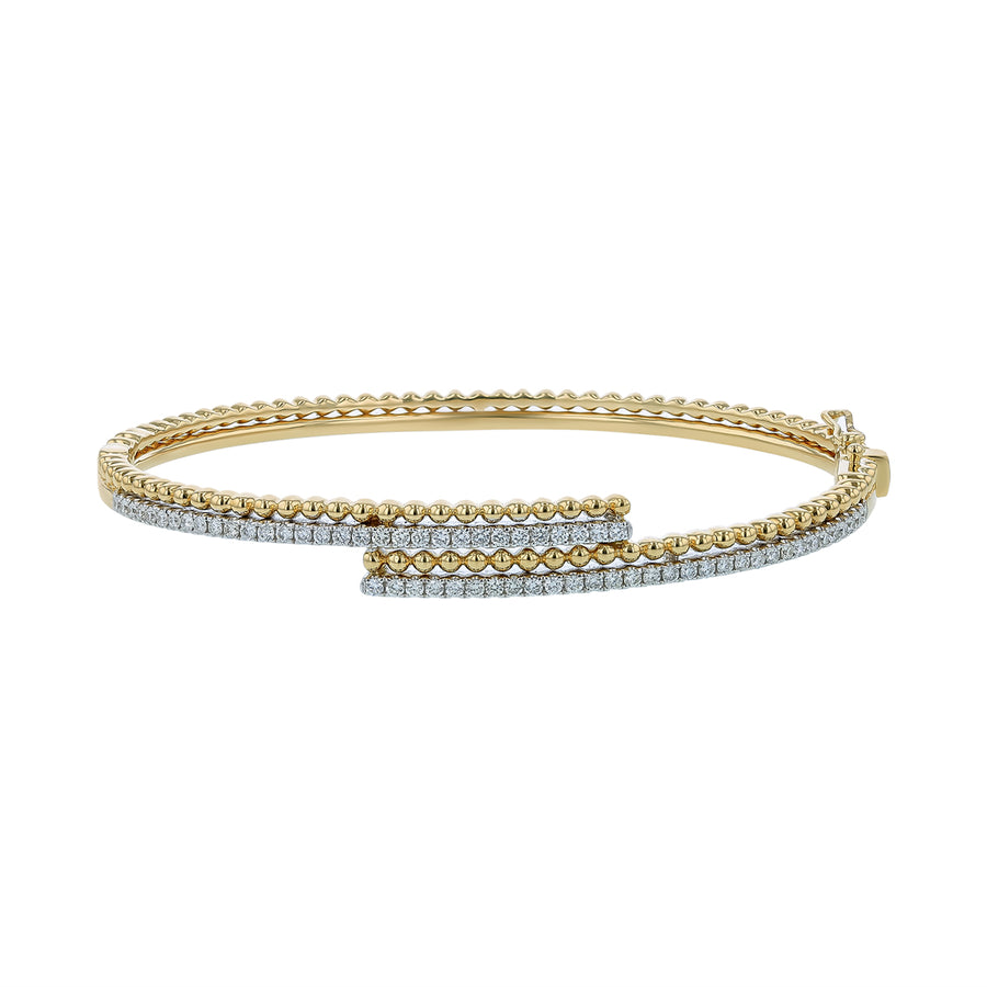 0.78ct Diamond Bangle Bracelet in 14K Yellow and White Gold