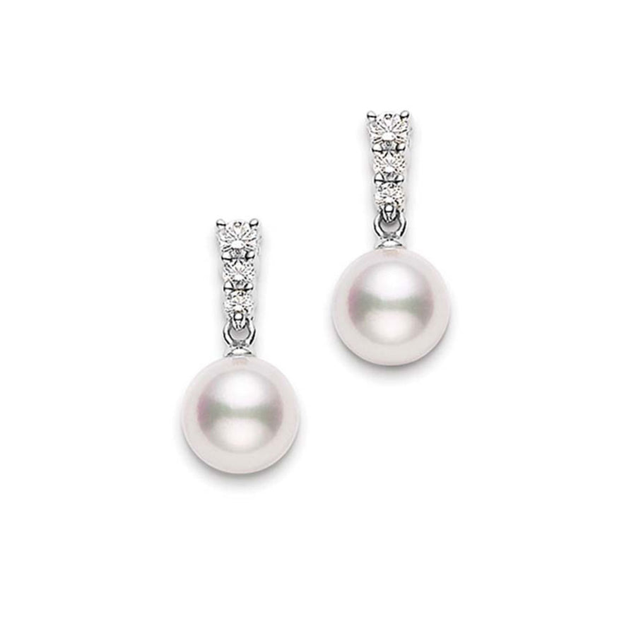 Morning Dew Akoya Cultured Pearl Earrings 18K Rose Gold