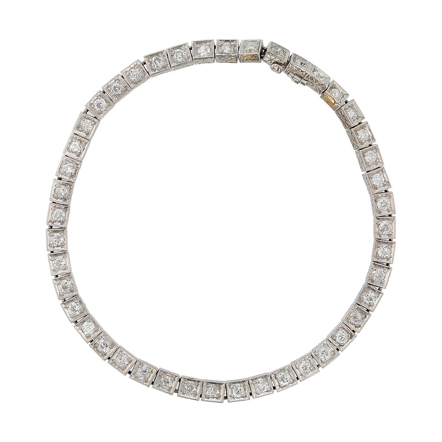 2.65ct Diamond Straight Line Bracelet in Platinum, 7.5"