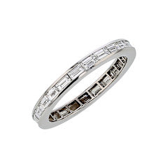 1.16ct Baguette Diamond Eternity Band in Platinum, size 6.5