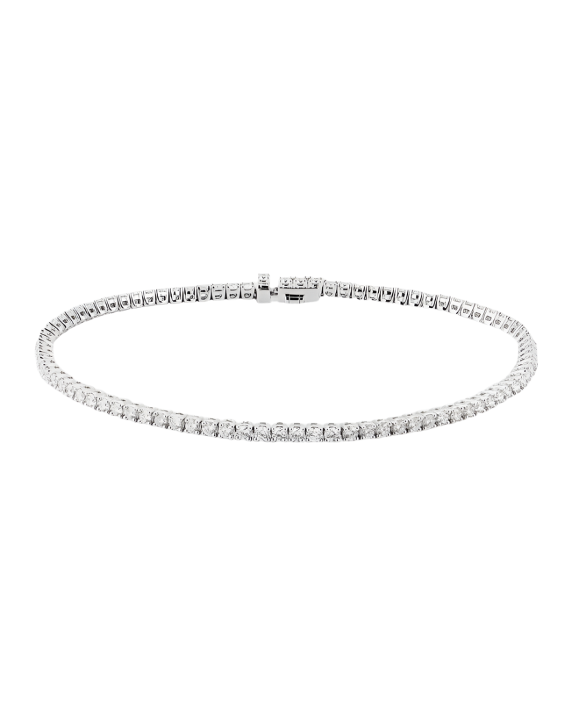1.96-2.05ct Diamond Classic Tennis Bracelet in 18K White Gold, 7"