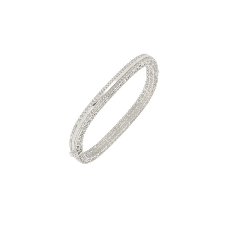 Princess Bangle Bracelet in 18K White Gold