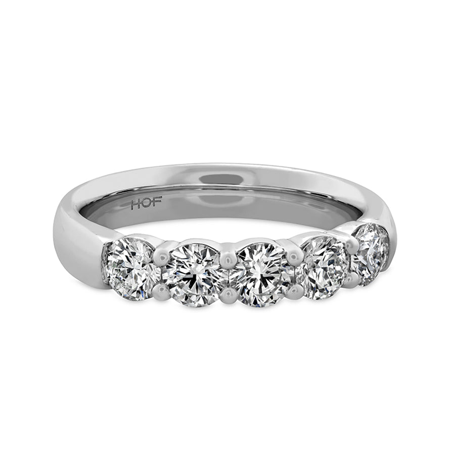 Signature 5-Stone 1.00-1.10Ct Diamond Band in Platinum, size 6.5