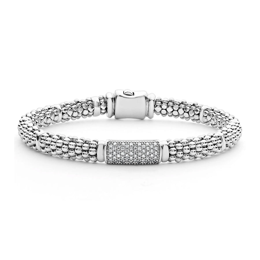 Signature Caviar 0.27ct Diamond 6mm Rope Bracelet in Sterling Silver, Size 7