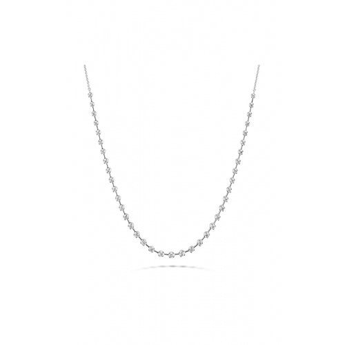 Serena 1.91-2.00ct Diamond GH/SI Station Necklace in 18K White Gold, 18"