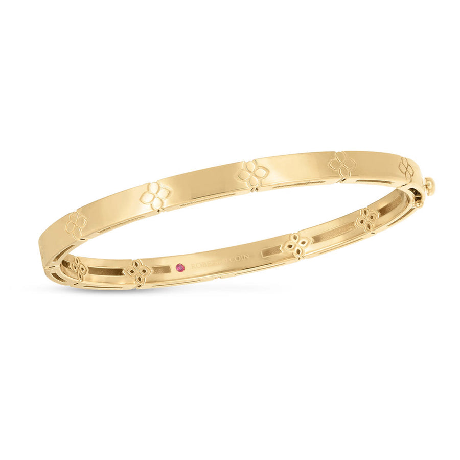 Love in Verona Narrow Bangle Bracelet in 18K Yellow Gold