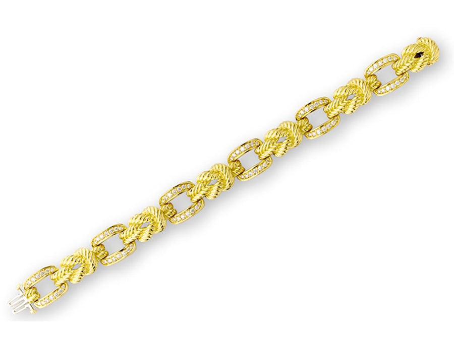 1.74Ct Diamond Knot Bracelet in 18K Yellow Gold, 7"