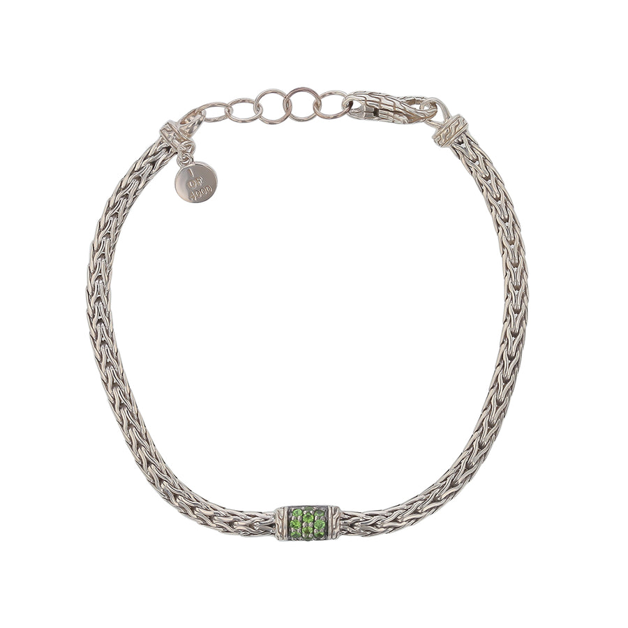 John Hardy Ivy Garnet Interwoven Bracelet in Sterling Silver