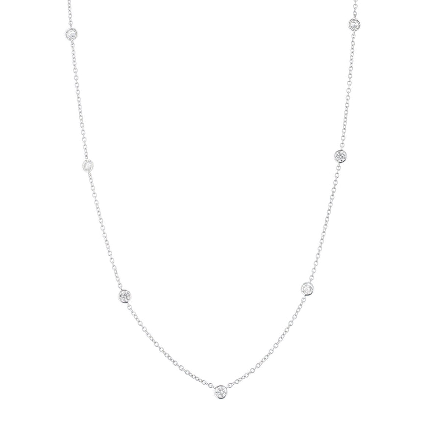 Cascade 0.47-0.54ct Diamond Necklace in 18K White Gold, 18"