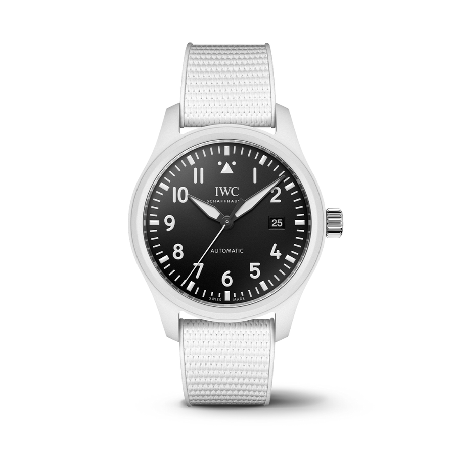 41mm Pilot's Watch Automatic 41 TOP GUN Lake Tahoe with Black Dial in Ceramic, Strap