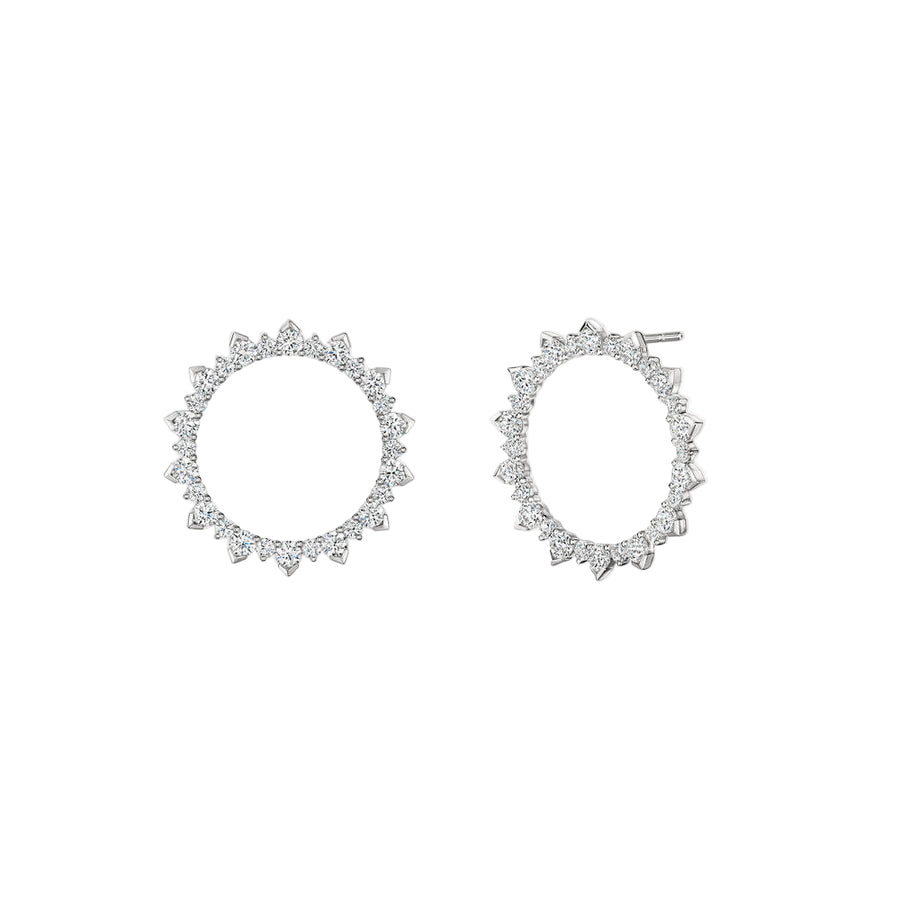 Aerial 4.50ct Diamond Sunburst Earrings in 18K White Gold