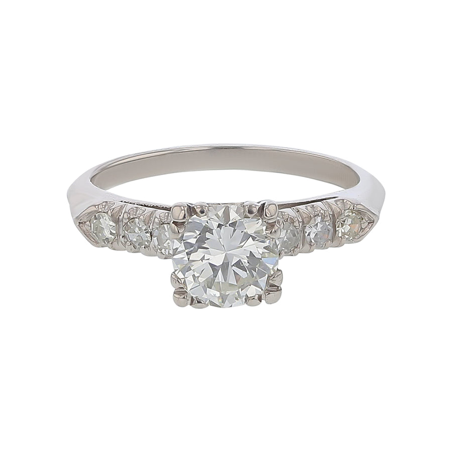 0.97ct Diamond and 0.18ct Diamond Ring in Platinum, Size 6.25