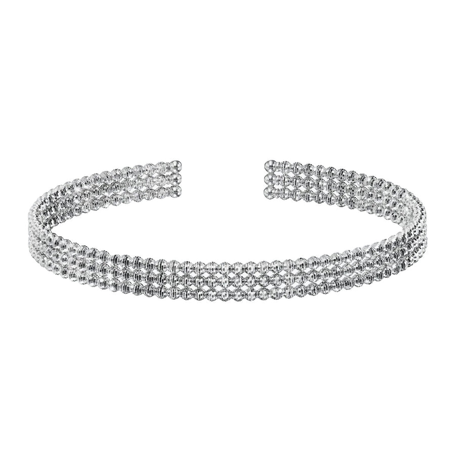 Limitless 3 Row Mini Flexible Cuff in Platinum