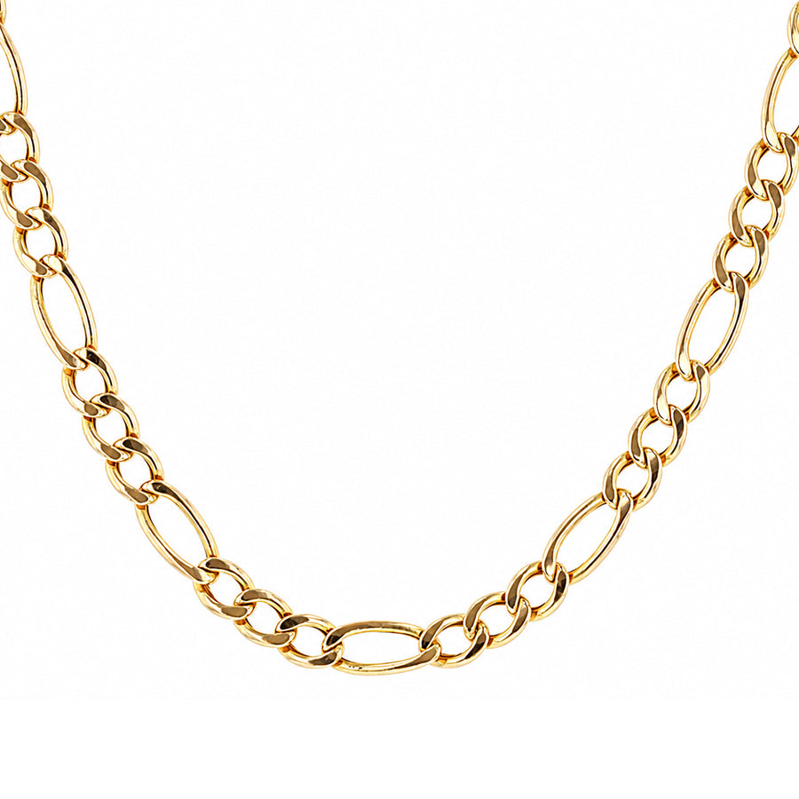 5mm Figaro Chain in 14K Yellow Gold 22"