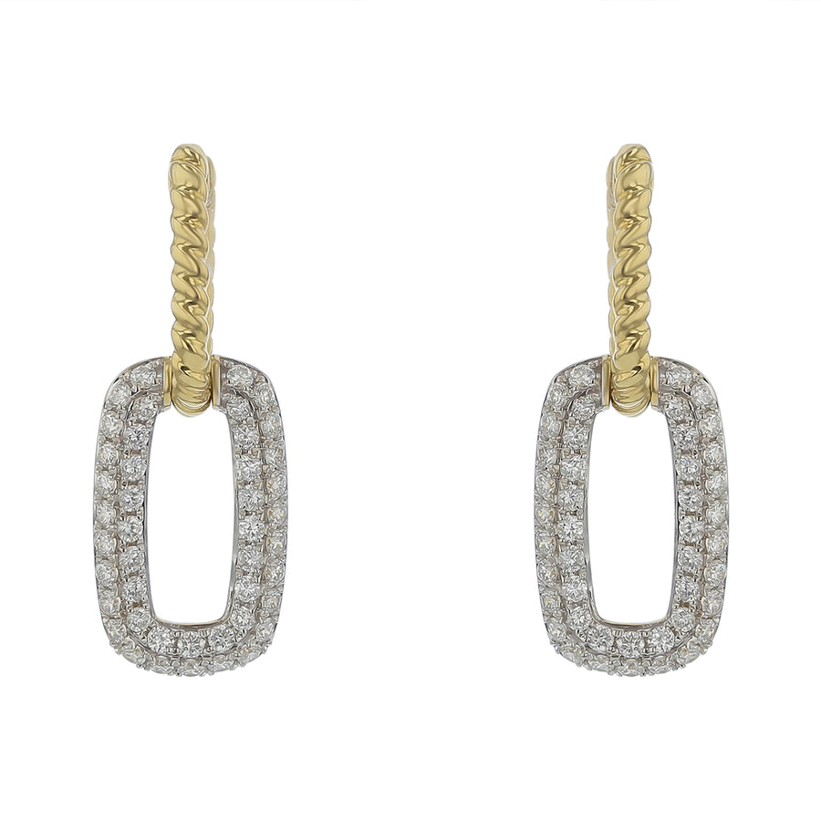 1.02ct Diamond Prong Set Drop Earrings in 14K Yellow Gold