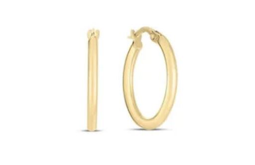 Classic Thin Hoop Earrings 18K Yellow Gold