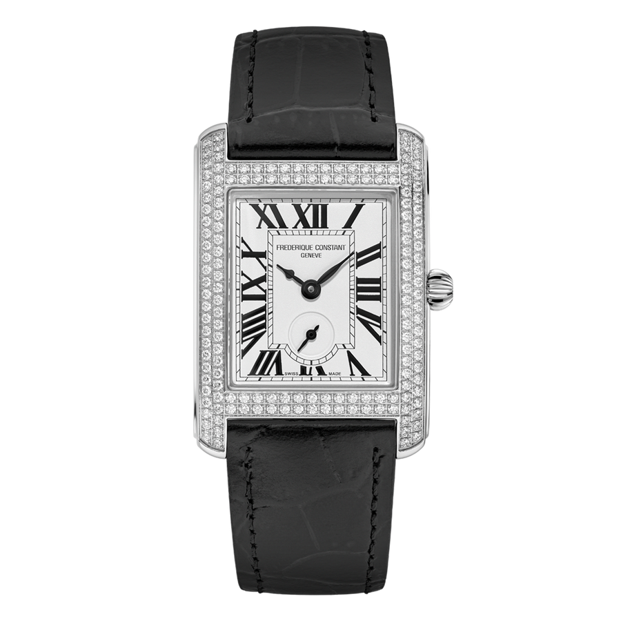36x25mm Classics Carree Watch with Silver Dial in Stainless Steel, Strap