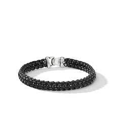 Woven Box Chain Bracelet in Black