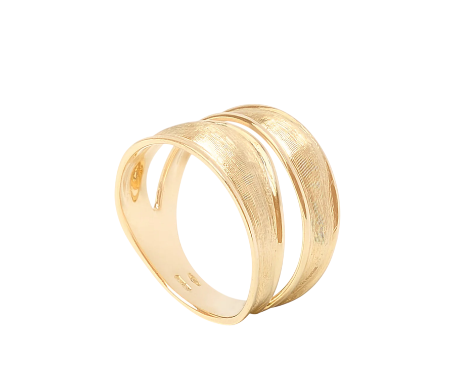 Lunaria Split Ring 18K Yellow Gold, size 7