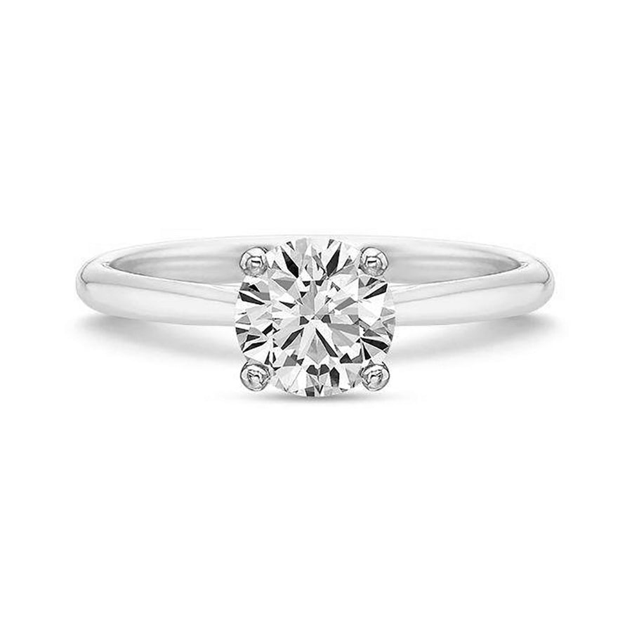 New Aire Solitaire Semi-Mount Ring in 18K White Gold for Round Center, Size 6