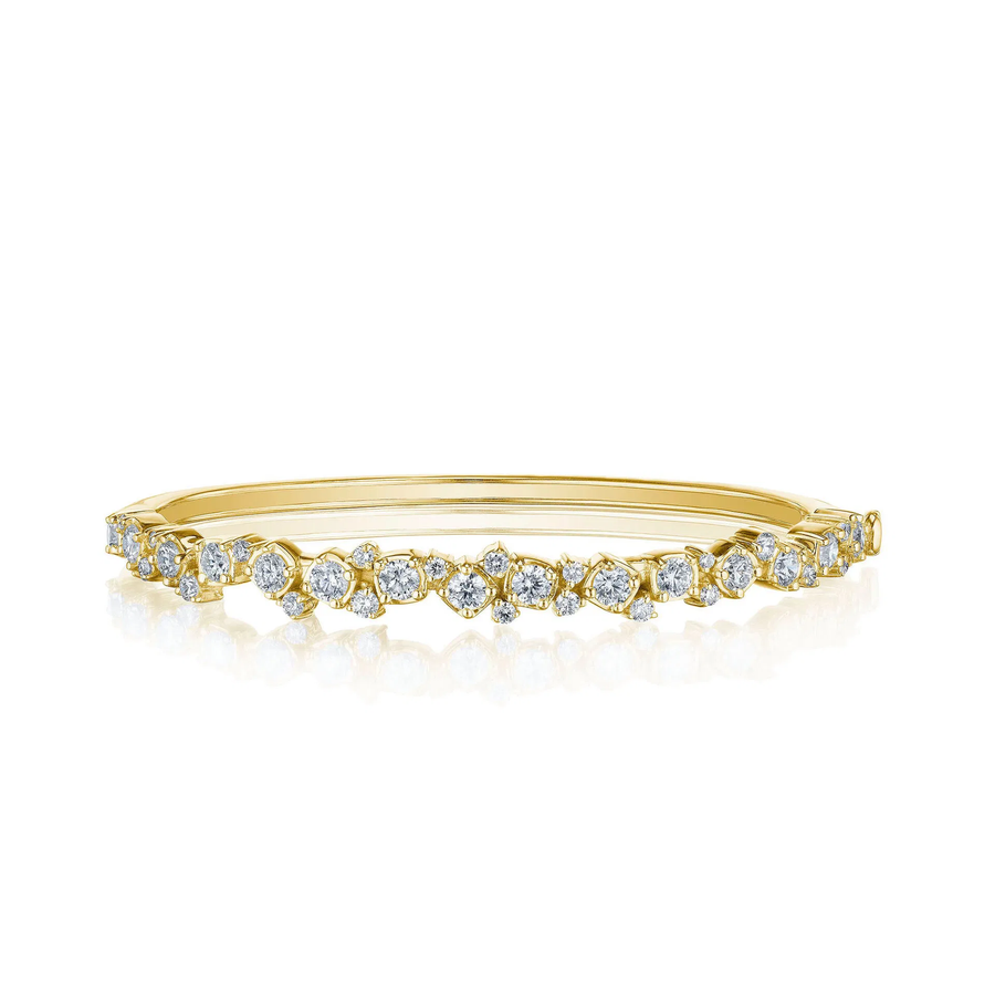 Confetti 2.60ct Diamond Bangle Bracelet in 18K Yellow Gold