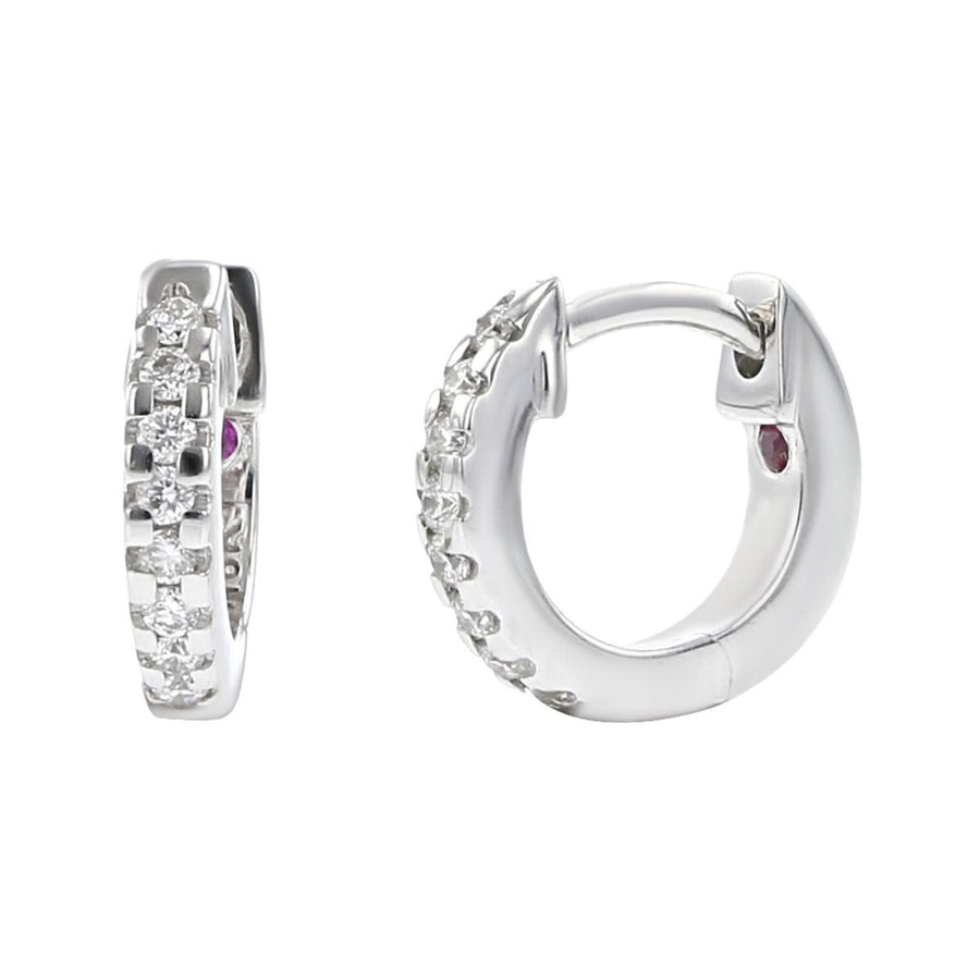 Classic 0.07ct Diamond Baby Hoop Earrings in 18K White Gold