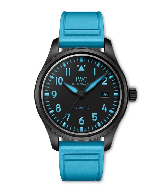 41mm George Russell Pilot's Watch with Black Dial in Black Ceramic, Strap LTD
