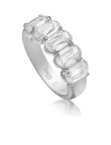 2.76Ct Crisscut Diamond Ring in 18k White Gold, Size 6.5