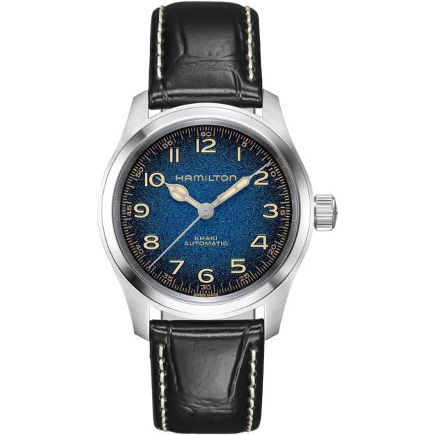 38mm Khaki Field Murph Watch with Blue Dial in Stainless Steel, Strap