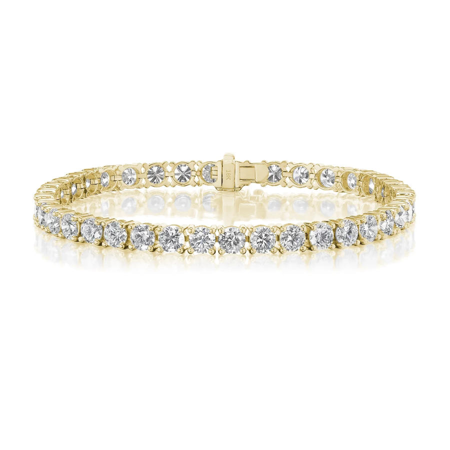5.01ct Diamond 4-Prong Tennis Bracelet in 18K Yellow Gold