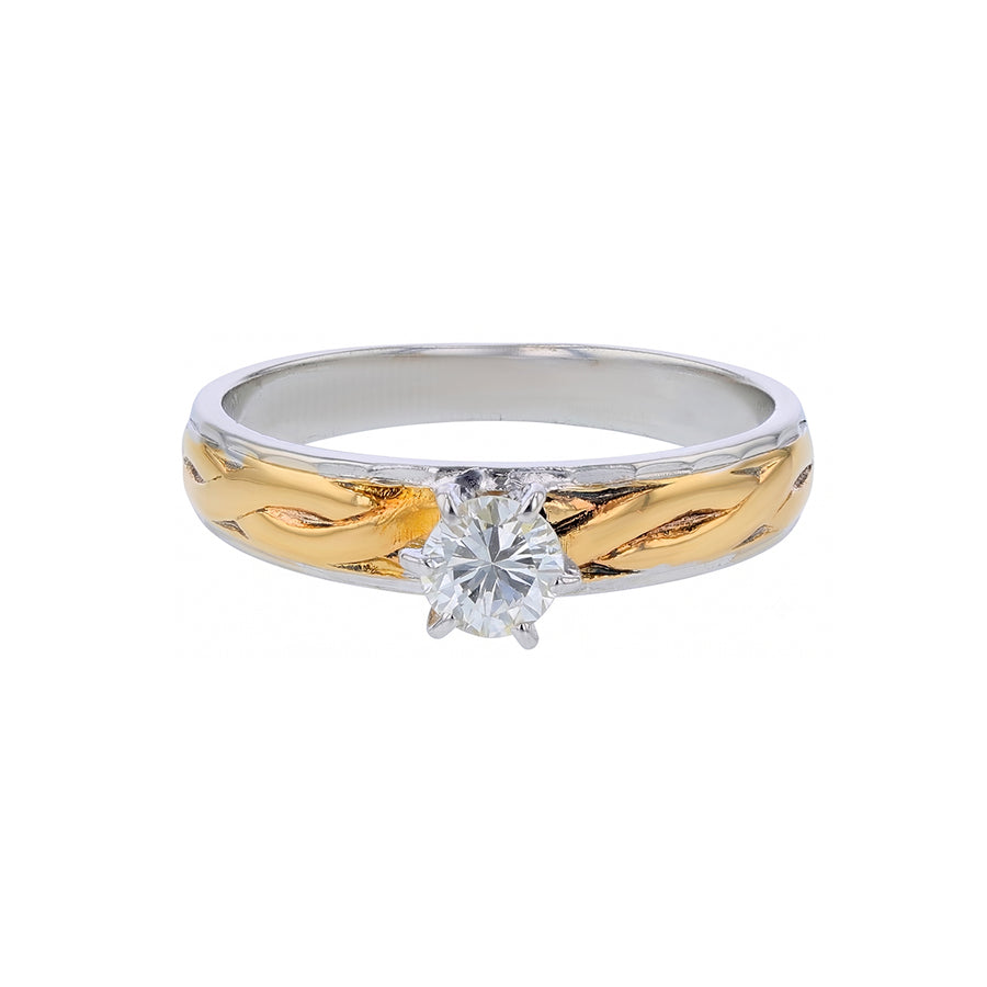 0.26ct Diamond Solitaire Engagement Ring in 14K Yellow and White Gold, size 5.5