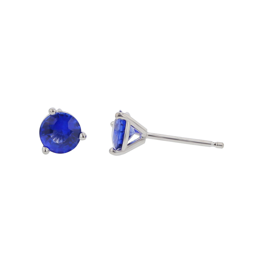0.97ct Sri Lankan Sapphire Stud Earrings in 18k White Gold
