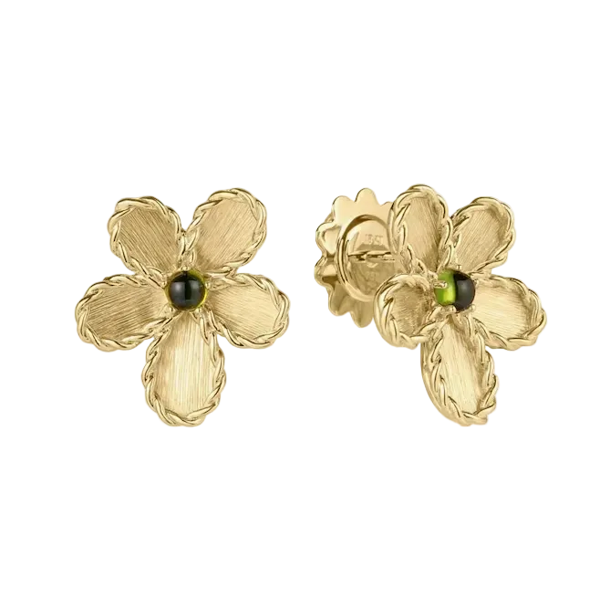 Jasmine 0.23ct Green Tourmaline Stud Earrings in 18K Yellow Gold