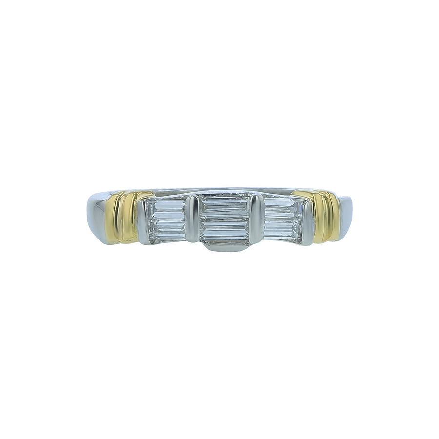 0.30ct Diamond Band in 18K Yellow Gold and Platinum, Size 6