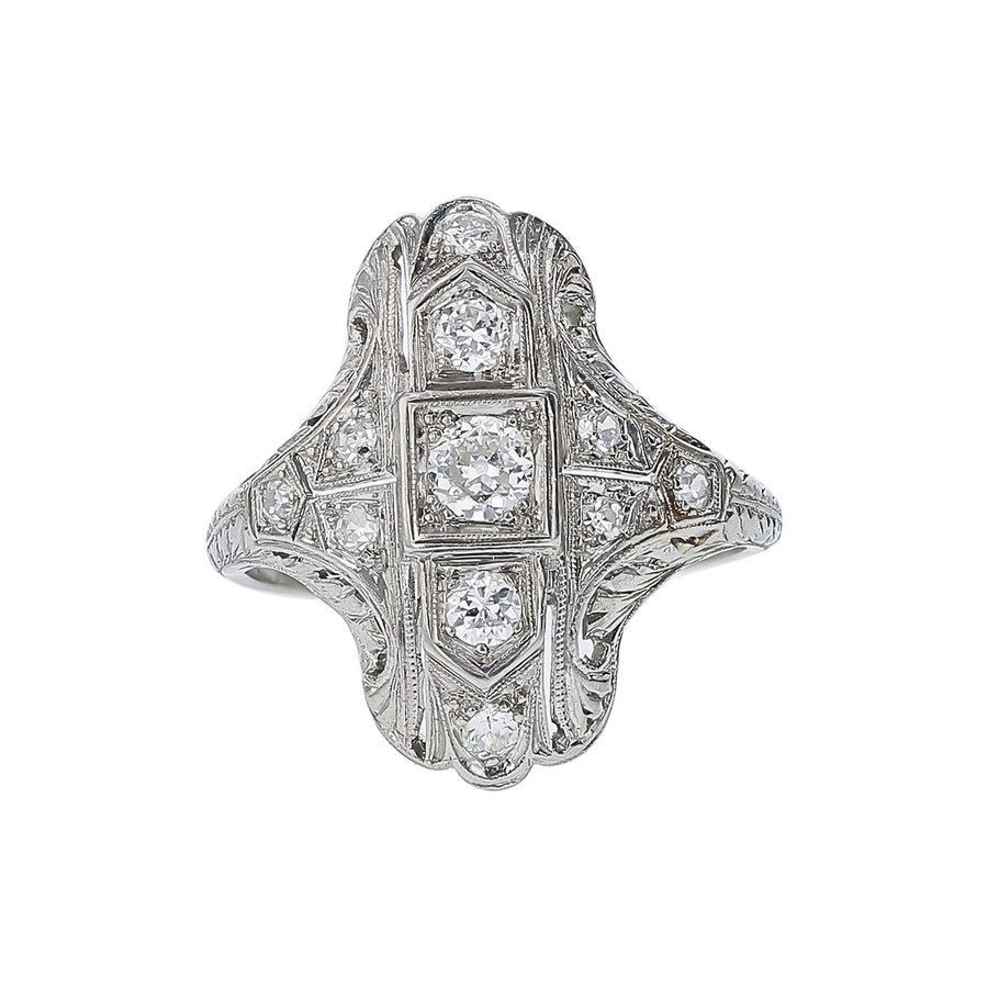 Art Deco 0.66ct Diamond Ring in Platinum Circa 1920's, size 6.5