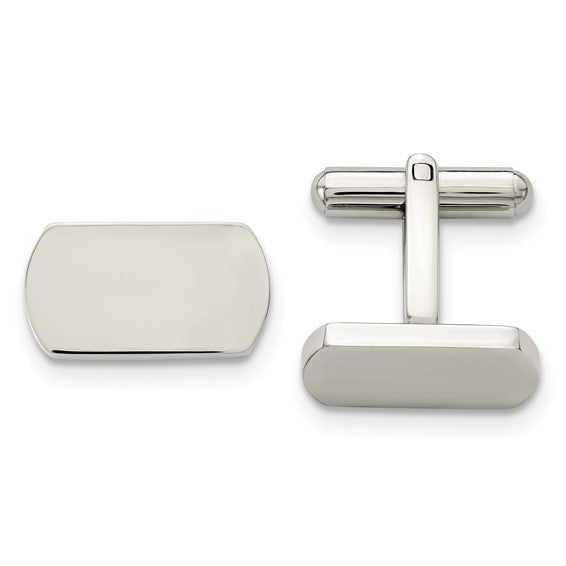 Polished Rectangle Cufflinks in Stainless Steel