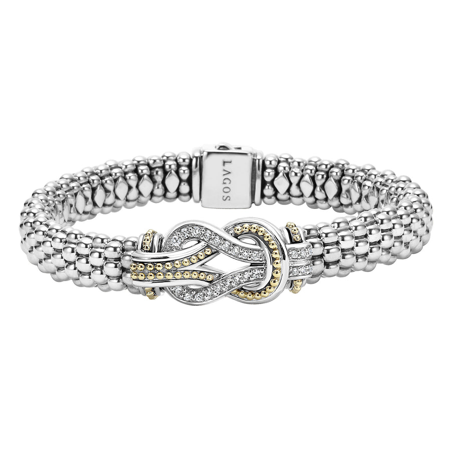 Newport 0.25ct Diamond Rope Bracelet in 18K Yellow Gold and Sterling Silver, Size 7