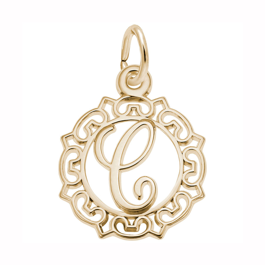 Initial "C" Charm in 14K Yellow Gold