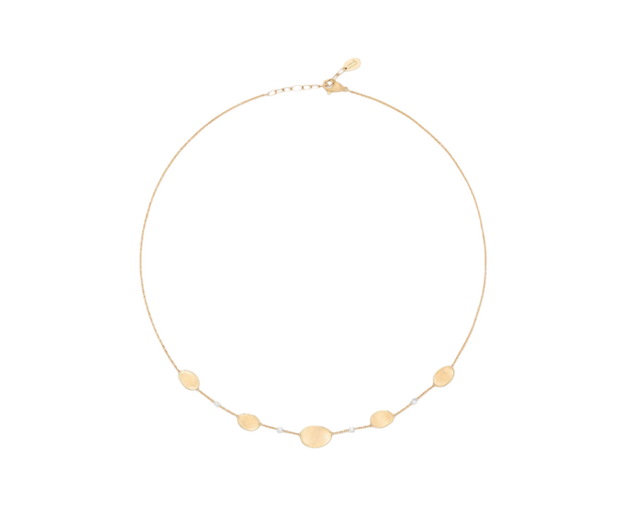 Lunaria 0.41ct Diamond Necklace in 18K Yellow Gold, Size 16.5"