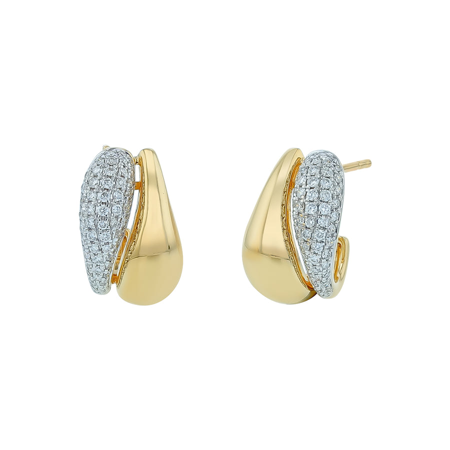 0.53ct Diamond Hoop Earrings in 14K Yellow Gold