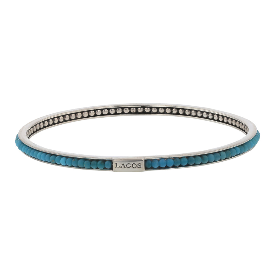 Lagos Turquoise Bangle Bracelet in Sterling Silver
