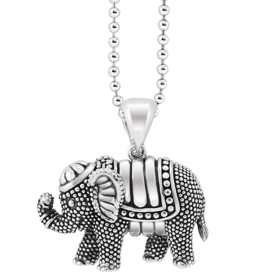 Rare Wonders Elephant Pendant in Sterling Silver, 34" chain