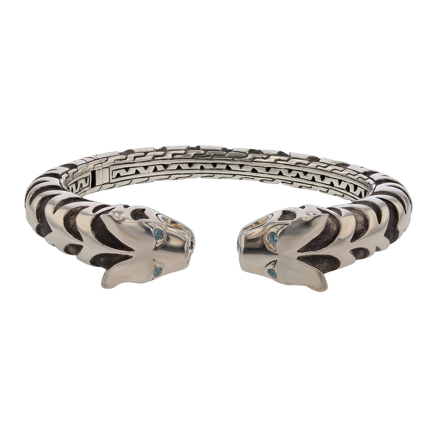 John Hardy Blue Topaz Legends Macon Cuff Bracelet in Sterling Silver